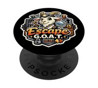 Escape GOAT Funny Escape Room Lover Scapegoat Pun Wordplay PopSockets Adhesive PopGrip