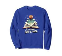 Escape Into A Book: Magical Reading Adventure Sweatshirt, Adult Unisex, Royal Blue, S