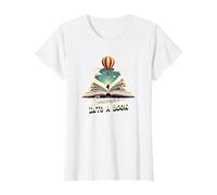Escape Into A Book: Magical Reading Adventure T-Shirt, Women, White, XL