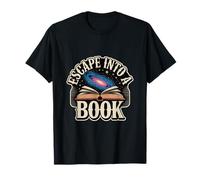 Escape Into a Book Reading Design with Galaxy and Open Book T-Shirt
