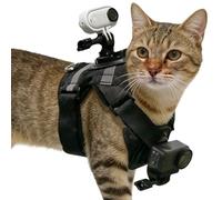 Escape Proof Cat Harness, 6.89 x 5.04 Inches Lightweight Adjustable Pet Supplies | Pet Harness with Action Camera Mount, for Outdoor Walking, Camping, Adventures, Training, Photography