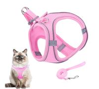 Escape Proof Cat Harness, Soft Reflective Mesh Harness and Lead, Pet Accessories for Safety Training Travel Hiking Backpack Outdoor Adventure