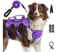 Escape Proof Dog Harness for Large Medium Sized Dogs Six Point Adjustable, Service Dog Vest Harness and Leash Set, No Pull Dogs Harnesses with Handle, XL Dog Harnesses for Walking(Purple, XL)
