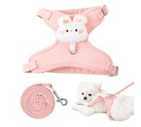 Escape Proof Dog Harness with Plush Charm, Breathable Soft Dog Harness | Puppy pet harness chest strap for puppies and kittens, camping, outdoor, hiking,