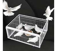 Escape-Proof Pigeon Trap Cage, Humane Live Bird Trap with One-Way Entry Doors, Rust-Resistant Foldable Metal Poultry Cage for Outdoor Garden, Farm, Backyard, Safe Catching of Doves and Sparrows