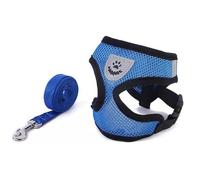 Escape-Proof Soft Mesh Cat Harness and Leash Set - No Pull Vest for Kittens and Small Animals (Rabbits, Mice, Cats) - Stylish Blue Cat Collar Included，blue dog harness，dogs harness