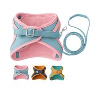 Escape-proof Vest Style Cat Harness and Leash, Soft Breathable Cozy Mesh Vest Style Cat Harness and Leash, Adjustable, Easy Wear Outdoor Harness for Small Medium Cats (Orange Blue,XXXL)