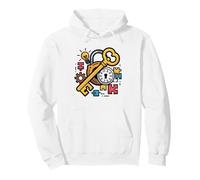 Escape Room Enthusiast Magnifying Glass Lock Key Graphic Pullover Hoodie