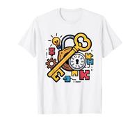 Escape Room Enthusiast Magnifying Glass Lock Key Graphic T-Shirt