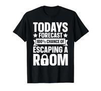 Escape Room Forecast - 100% Chance of Escaping Value Graphic T-Shirt, Men, Black, S