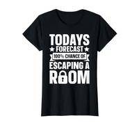 Escape Room Forecast - 100% Chance of Escaping Value Graphic T-Shirt, Women, Black, S