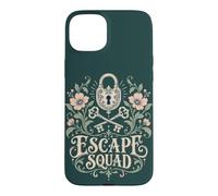 Escape Room Squad Floral Lock and Keys Party Case for iPhone 15 Plus