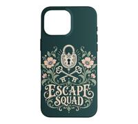 Escape Room Squad Floral Lock and Keys Party Case for iPhone 16 Pro Max