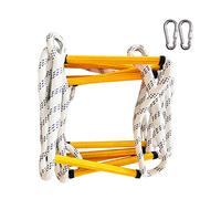 Escape Rope Ladder Emergency Flame Resistant Non-Slip with Carabiners/15M(15m)