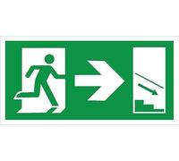 Escape stairs emergency sign SP058 - Self adhesive sticker (200mm x 100mm)