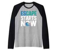 Escape Starts Now Beach Vacation Raglan Baseball Tee