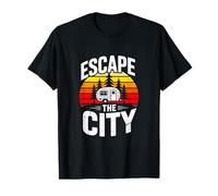 Escape The City Retro Camper Sunset Camping T-Shirt