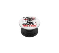Escape The Feed Digital Detox Cyber Glitch Dystopian Art PopSockets Adhesive PopGrip