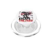 Escape The Feed Digital Detox Cyber Glitch Dystopian Art PopSockets PopGrip for MagSafe