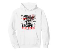 Escape The Feed Digital Detox Cyber Glitch Dystopian Art Pullover Hoodie