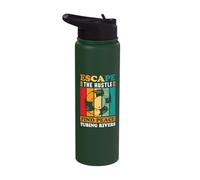Escape The Hustle find Peace - Float Trip River Tubing Stainless Steel Insulated Water Bottle
