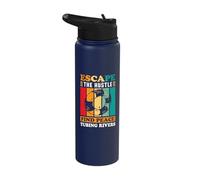 Escape The Hustle find Peace - Float Trip River Tubing Stainless Steel Insulated Water Bottle