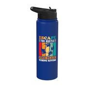 Escape The Hustle find Peace - Float Trip River Tubing Stainless Steel Insulated Water Bottle