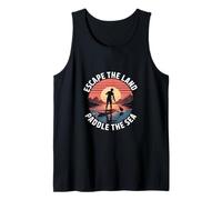 Escape The Land Paddle The Sea Retro Paddleboarding Tank Top