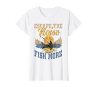 Escape The Noise Fish More Vintage Fishing Lake Outdoor Value Graphic T-Shirt