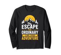 Escape The Ordinary Adventure Nature Graphic Long Sleeve T-Shirt