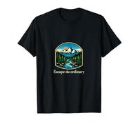 Escape The Ordinary Camping Mountain Badge Design T-Shirt
