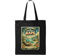 Escape to a Tranquil Island Getaway Natural Cotton Tote Bag Black