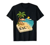Escape to the Beach ESC Key Coastal Vacation T-Shirt