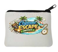 Escape to Tropical Island Paradise Neoprene Coin Purse Pouch 10x11cm White