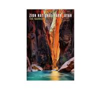 Escape to Zion_ Vintage Narrows Canvas Poster Bedroom Decor Landscape Office Room Decor Gift 20x30inch(50x75cm)
