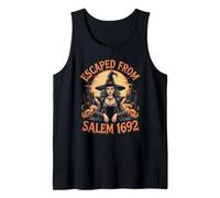 Escaped from Salem 1692 Halloween Witch Graphic Tank Top