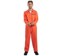 Mens Escaped Prisoner Fancy Dress Costume Men's Convict Outfit New by Smiffys