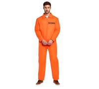 Escaped Prisoner Costume, Orange, M