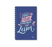 ESCAPER Forget Mistake Remember The Lesson Designer Diary, Ruled - A5 Size - 8.5 x 5.5 inches Designer Notebook, Motivational Diary, Diary Notepad, Diary for Gift