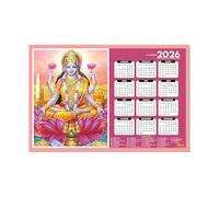 ESCAPER Goddess Lakshmi Wall Calendar 2026 - 45 x 30 cm, Laxmi Ji, Laxmi Devi, Durga, Saraswati & Kali Mata Photos, Religious Wall Calendar for Home, Office & Pooja Room