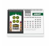 ESCAPER Islamic Desk Calendar 2026 - A5 Muslim Table Calendar with Allah & Ramadan, Decorative Islamic Calendar, Ideal Gift for Muslims