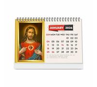 ESCAPER Jesus Christ 2026 Desk Calendar - Christian Table Calendar with Jesus Cross & Photos, Inspirational New Year Calendar for Home & Office