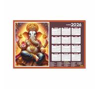 ESCAPER Lord Ganesha Wall Calendar 2026 - 45 x 30 cm, Ganesh Ji & Ganpati Bappa Religious Wall Decor, Hindu God Calendar for Home, Office & Temple
