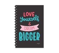 ESCAPER Love Yourself & Dream Bigger Motivational Quotes Notebook (Ruled-A5), Diary,Diary for Boys,Diary for Girls,Diary for Kids,Diary for Office,Diary for Gift,Diary for Men,Diary for Women