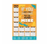 ESCAPER Motivational Wall Calendar 2026 (45x30 cm), 300 GSM Paper, Self-Adhesive New Year Wall Calendar with Inspiring Quotes for Office, Students and Home Decor