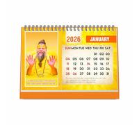 ESCAPER Premanand Ji Maharaj 2026 Desk Calendar - A5 Devotional Table Calendar with Inspirational Quotes, Famous Indian Guru Photos, Premanand Ji Calendar for Home & Office