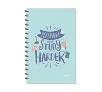 ESCAPER Preserve & Study Harder Designer Notebook,160 Ruled Pages A5 Size With Laminated Soft Cover, Spiral Notepad, Writing Diary For Students, Office, Note Taking, Gift