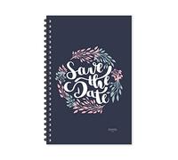ESCAPER Save The Date Diary, Ruled - A5 Size - 8.5 x 5.5 Inch Designer Journal, Wedding Journal, Dates Journal, Diary Notepad, Diary for Office, Diary as Gift