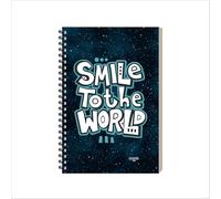 ESCAPER Smile to The World Diary - A5, 300 GSM Laminated Cover, 160 Ruled Pages, Inspirational Notepad for Women & Men, Spiral Notebook, Personal Notepad for Journaling, Motivational Diary with Quotes