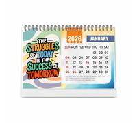 ESCAPER Today I Will Be Positive Motivational Desk & Office Table Calendar 2023 with Quotes 12 Monthly Pages with Thick Paper Twin-Wire Binding for New Year Daily Planning (A5 Size, 8.5" x 5.5")